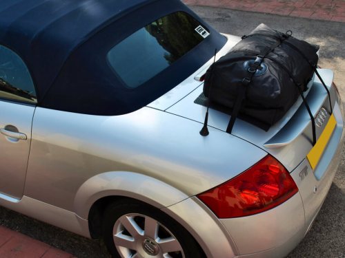 silver audi tt roadster with a bootbag original boot rack fitted