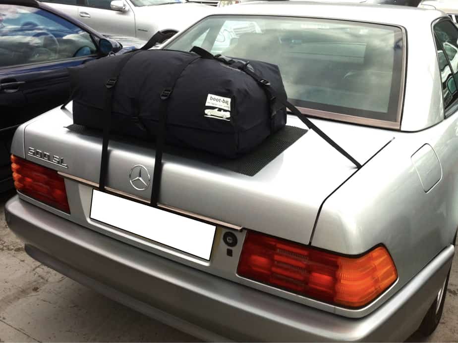 silver gold mercedes benz sl r129 500sl with a boot-bag original boot rack fitted