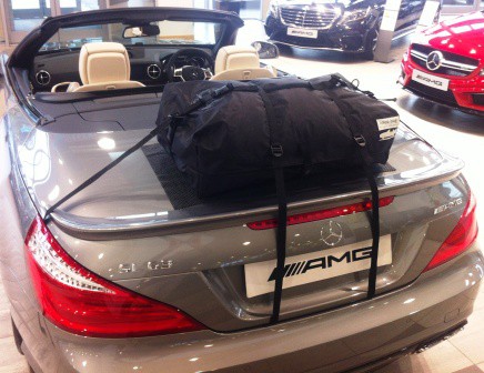 mercedes benx sl 63 r231 in silver with a boot-bag original boot rack fitted