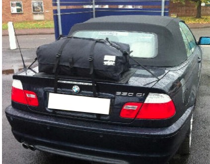 bmw 330 ci convertible with a boot-bag original boot rack fitted