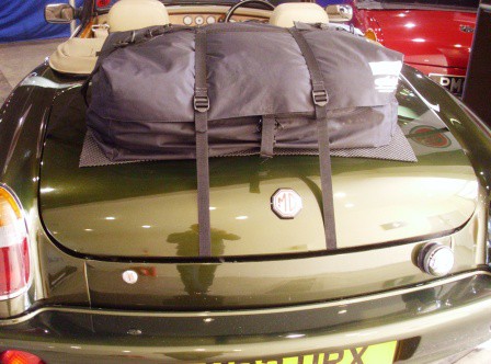 light green mgr v8 with a boot-bag original boot rack fitted