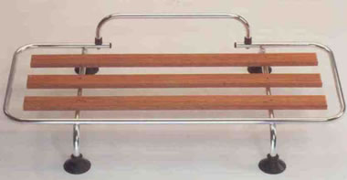 budget car boot rack in wood and chrome